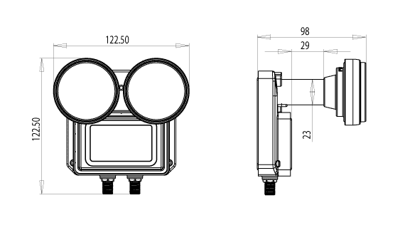 rysunek techniczny Monoblock Twin Inverto