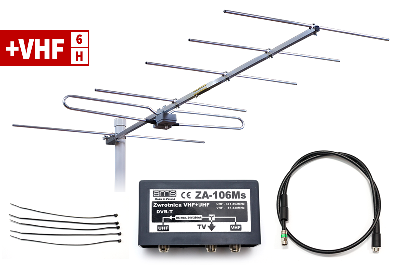 Zestaw +VHF z anteną CA-RTV6 dla polaryzacji poziomej H